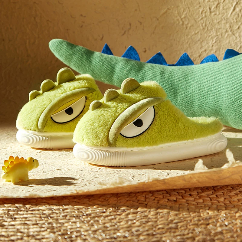 Mo Dou Kinderen Herfst En Winter Warme Katoenen Schoenen Schattige Dinosaurus Thuis Katoenen Slippers Meisjes En Jongens Winter Katoenen Schoenen