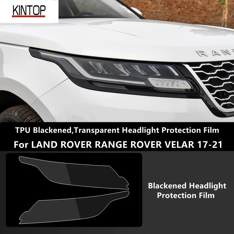 For LAND ROVER RANGE ROVER VELAR 17-21 TPU Blackened,Transparent Headlight Protective Film, Headlight Protection,Modification