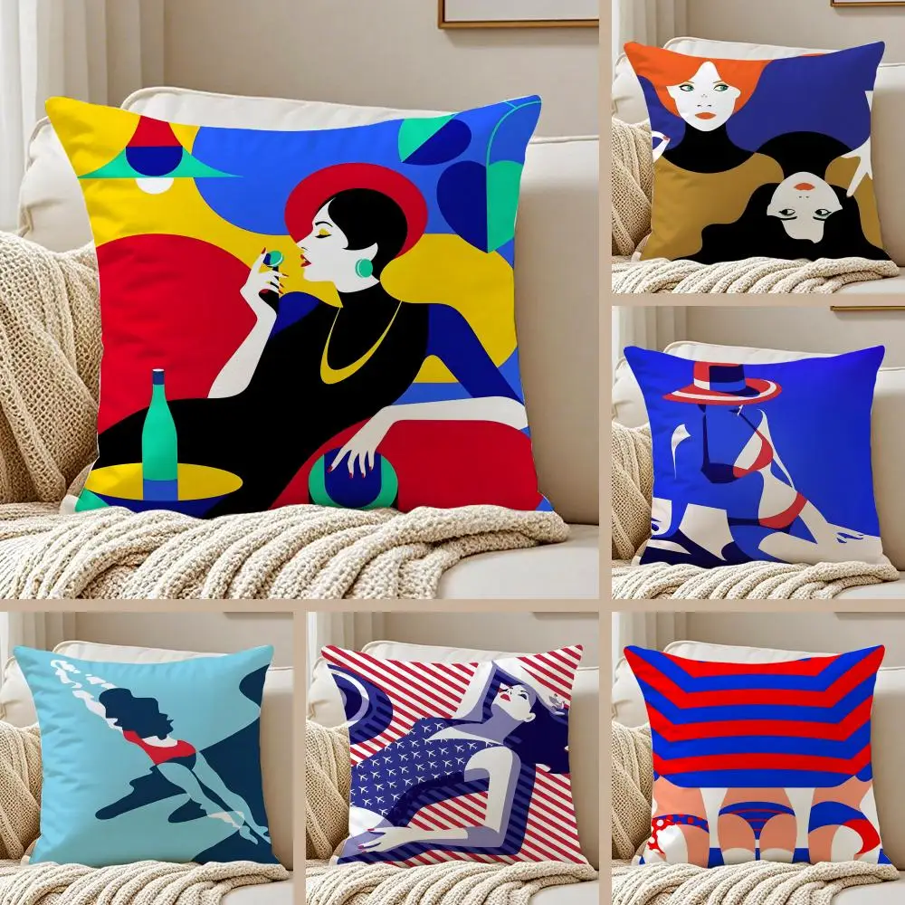 Minimal French Abstract Art M-Malika Favre Cushion Cover Pil