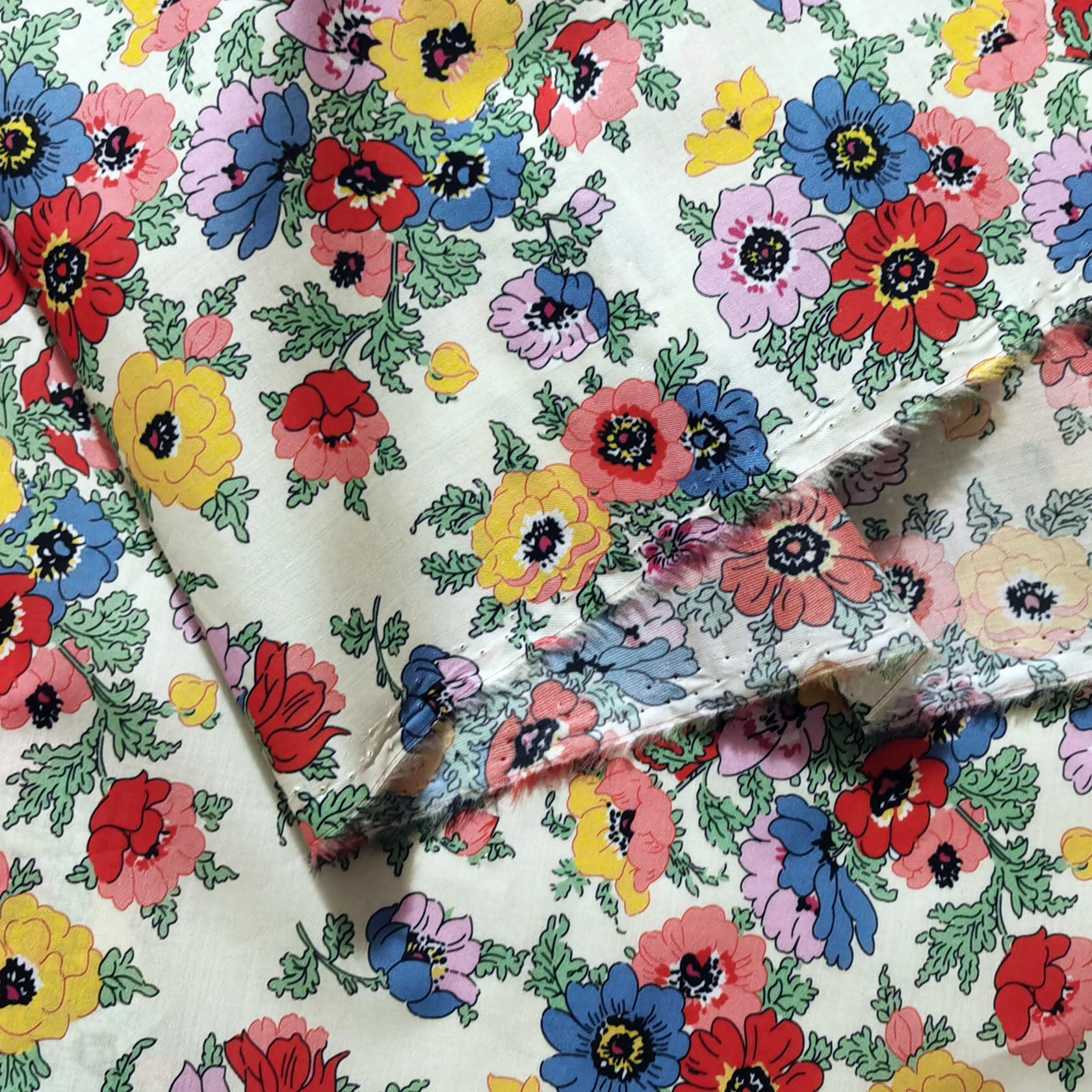 Poplin Printing Combed Cotton Fabric，80s Cotton Cloth for Summer Dress Handcrafted DIY Sewing Material Clothing Quilting Cloth