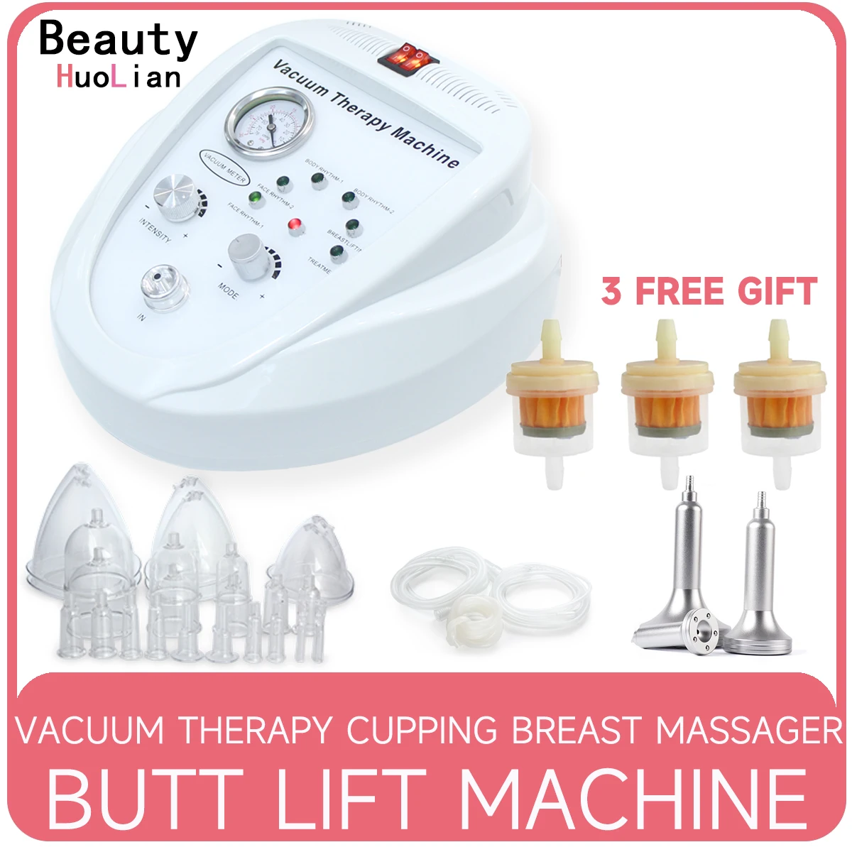 Vacuum Breast Enlargement Butt Lifting Machine Roller Face Tightening Body Shaping Beauty Device Vacuum Therapy  Equipment