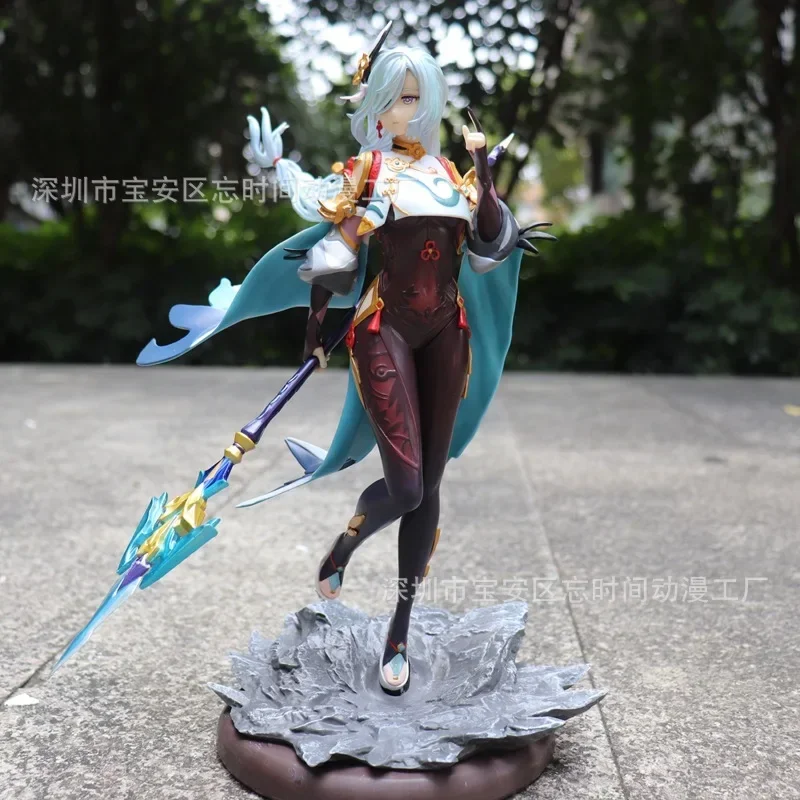 

30cm Hot Games Genshin Impact Anime Figure Shenhe Action Figure Kawaii Car Decoration Figurine Collection Model Doll Toys Gift