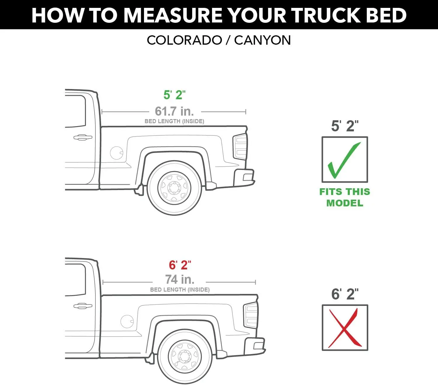 MX4 Hard Folding Truck Bed Tonneau Cover  448126 Fits 2015 - 2022 Chevy/GMC Colorado/Canyon 5' 3