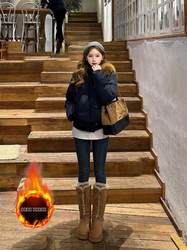 

Женские джинсы-карандаш в стиле ретро с флисовой подкладкой, зима 2025, облегающие, с эластичным поясом, зауженные к низу, с деталями на талии