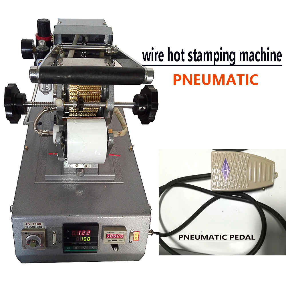 Customized cable marking machine Wire Cable pneumatic hot stamping machine HY-QT7/9/11 bits heat transfer printing wire Coder