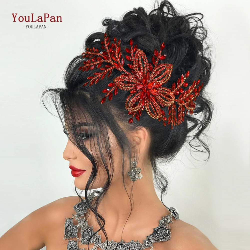 YouLaPan Hochzeit Strass Kopfschmuck Braut Kopfbedeckung Mode Haarschmuck Frau Kopfschmuck Glänzende Braut Haarschmuck HP895