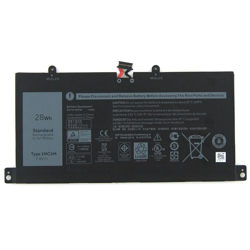 Imagem -04 - Original y Genuino Del Ordenador Portátil 1mcxm 7.4v 28wh para Dell Latitude 11 5175 Teclado Móvil Dok K12 G3jjt 21cp3 52 932