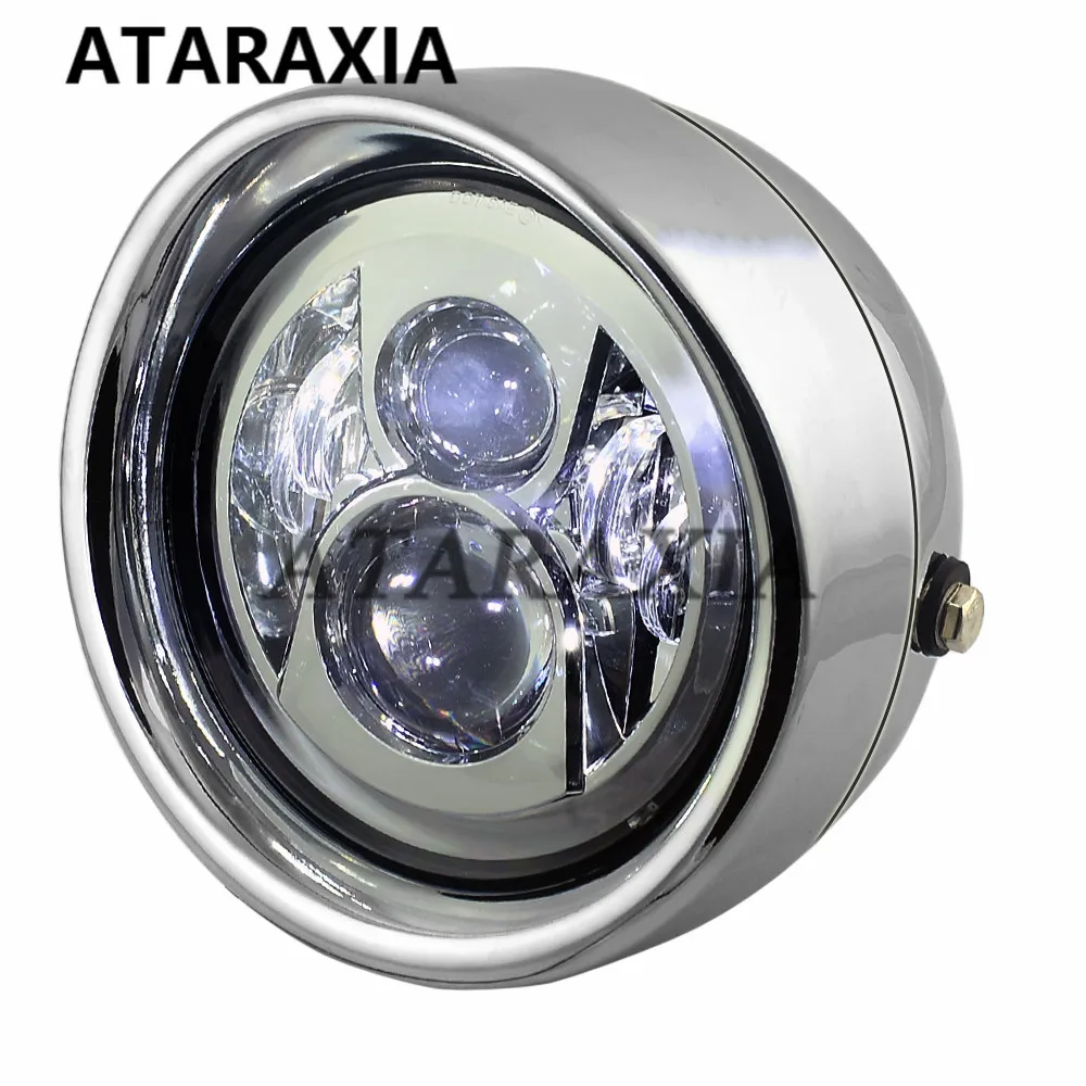 Bullet Motorcycle Classic Custom LED Headlight 7 inch Motorcycle lighting system Spot Lamp for Harley Sportster Cafe Racer