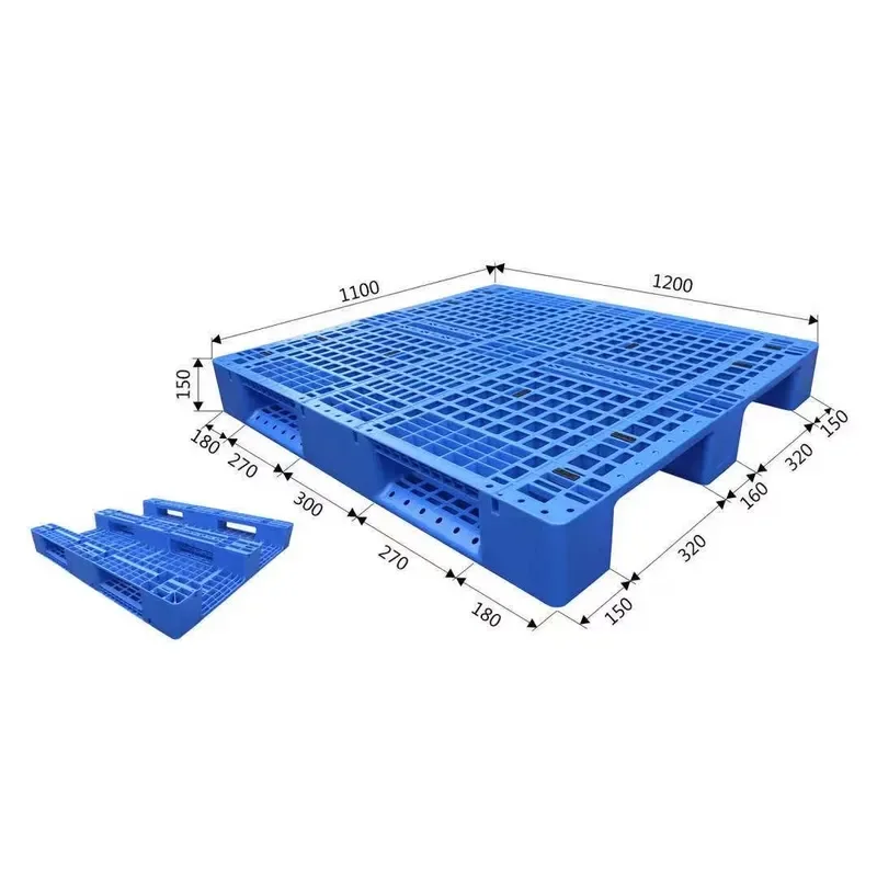 Heavy Duty Plastic Pallets 1211-15 WT Model European Single Sided Four Way Entrance Recyclable Warehouse Storage Shelf
