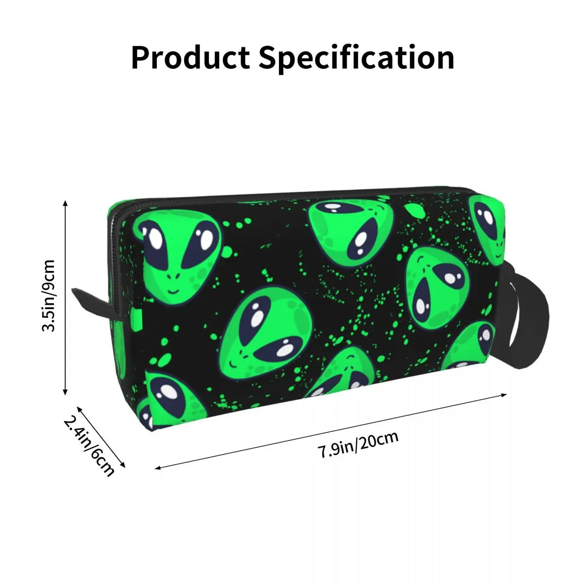 Green Alien Cosmetic Bag for Women Makeup Bags Aliens Travel Waterproof Toiletry Bag Organizer Storage Bag