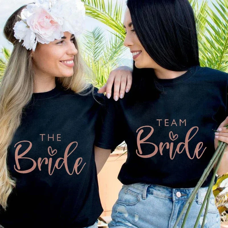 

Bridesmaid Team Bride T Shirt Bachelorette Bachelor Party Tshirt Bride Squad Tops Friends Bridal Wedding Engagement Party Tees