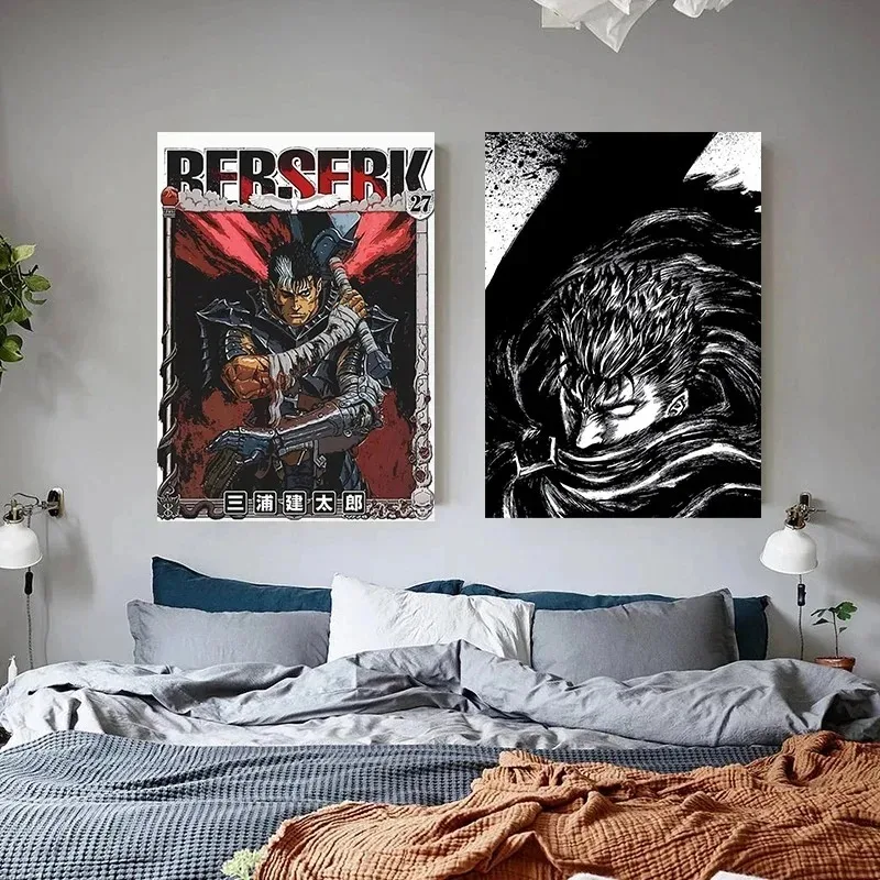 Berserk Art Poster Japanese Classic Cartoon Anime Canvas Painting Print Picture Artwork for Salon Cafe Bedroom Wall Decor Gift