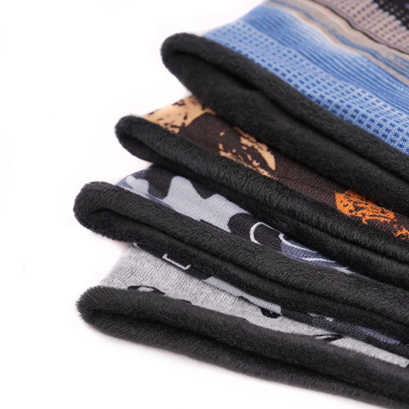 غطاء وشاح سميك للخريف والشتاء، مقاوم للبرد والدافئ، قبعة متراكمة، حماية للرقبة، ركوب الدراجات في الهواء الطلق مقاوم للرياح والقطيفة