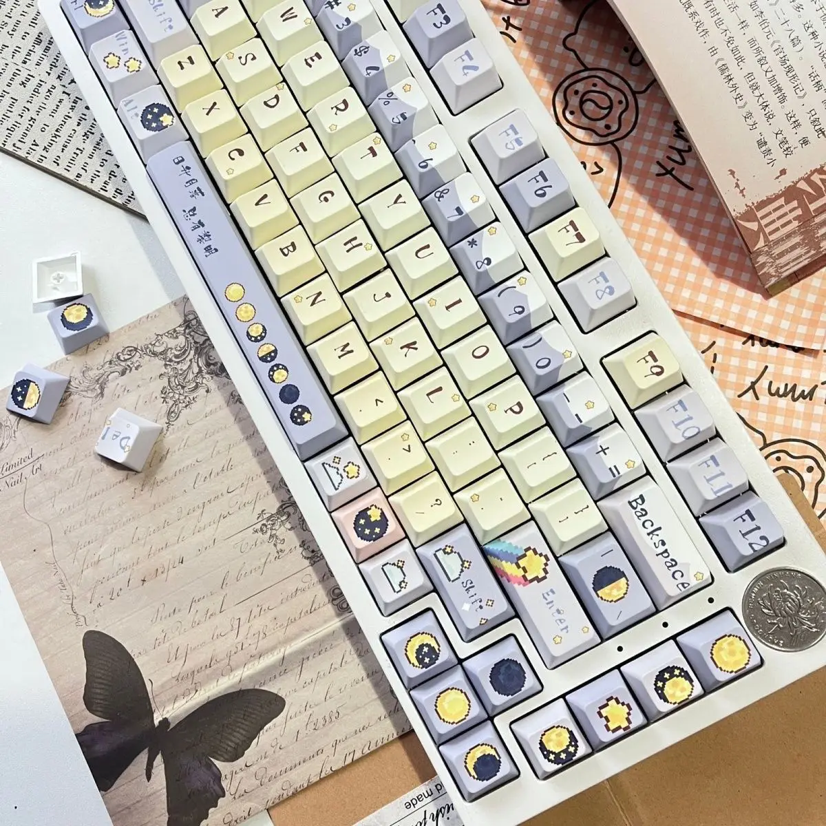 Galaxy Rumeng keycap full five-sided hot sublimation process new original height pbt small full set