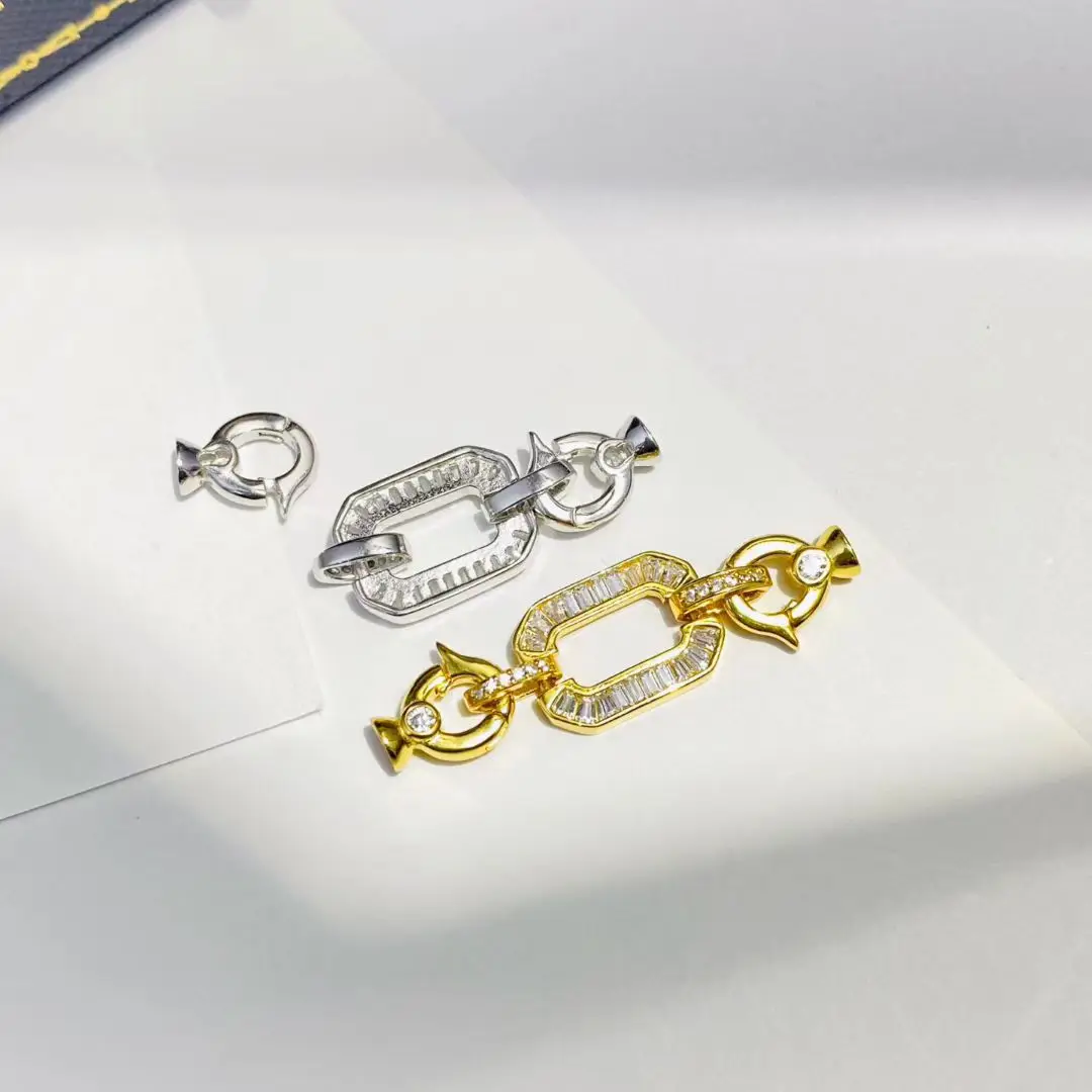 

Wholesale DIY 925 Sterling Silver Pendant Necklace Bracelet Clasp Hook Accessories for 8-15mm Pearls 5pcs/lot