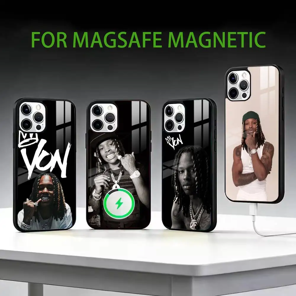 

R-Raper K-King Von Phone Case For iPhone17,16,15,14,13,12,11 Plus,Pro Max Magnetic For Magsafe Wireless Charging