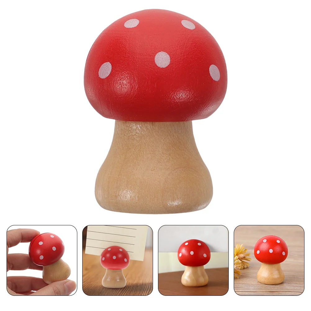 

Cute Wood Mushroom Memo Clip Photo Holder Desktop Accessories Compact Size Multifunctional Office Decor Stationery Note Folder