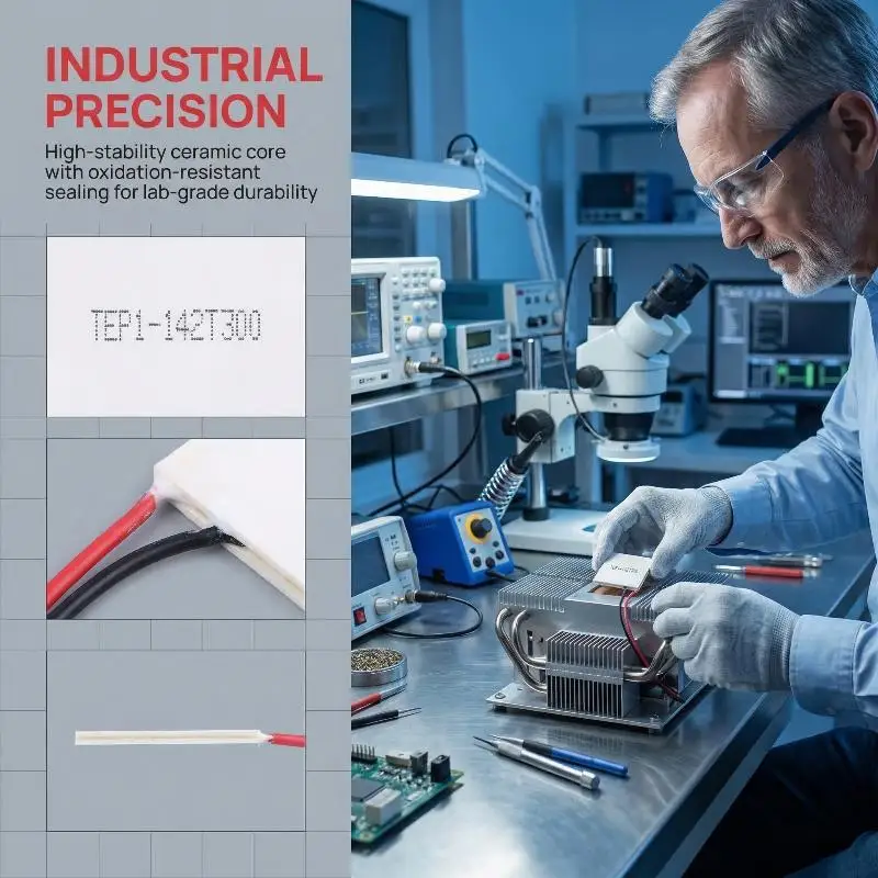 Термоэлектрический генератор TEP1-142T300, термостойкость до 300 градусов, термоэлектрический элемент 40*40 мм