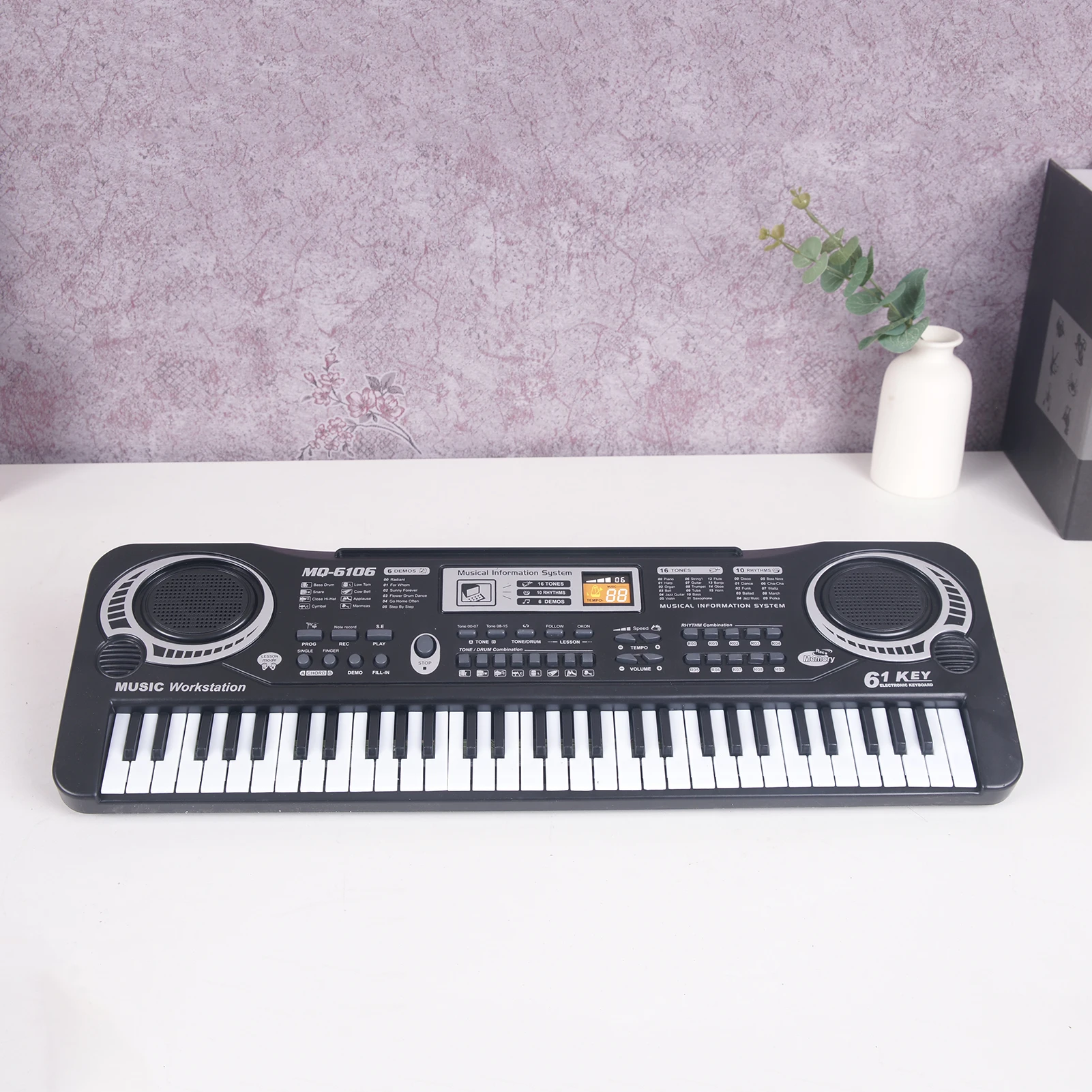 ZK40 USA Plug 61 Keys Black Digital Music Electronic Keyboard Electric Piano Kids Musical Instrument