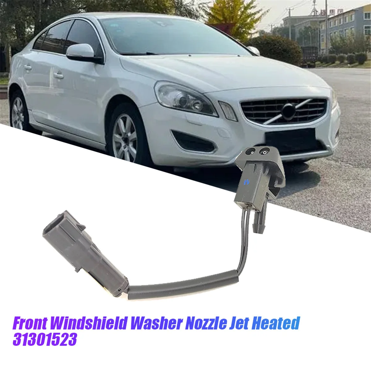 Right Front Windshield Windscreen Washer Nozzle Jet Heated 31301524 for Volvo XC60 S60 V60 XC70 V70 S80 2008-2016