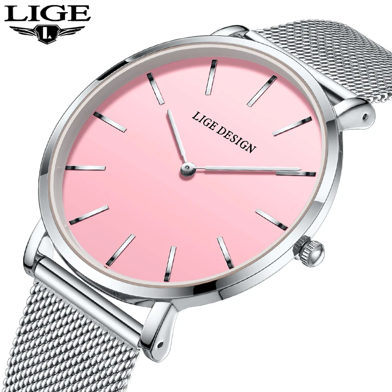 

LIGE элегантные женские часы модные простые женские часы кварцевые часы женские часы водонепроницаемые ультратонкие женские часы Relogio Feminino