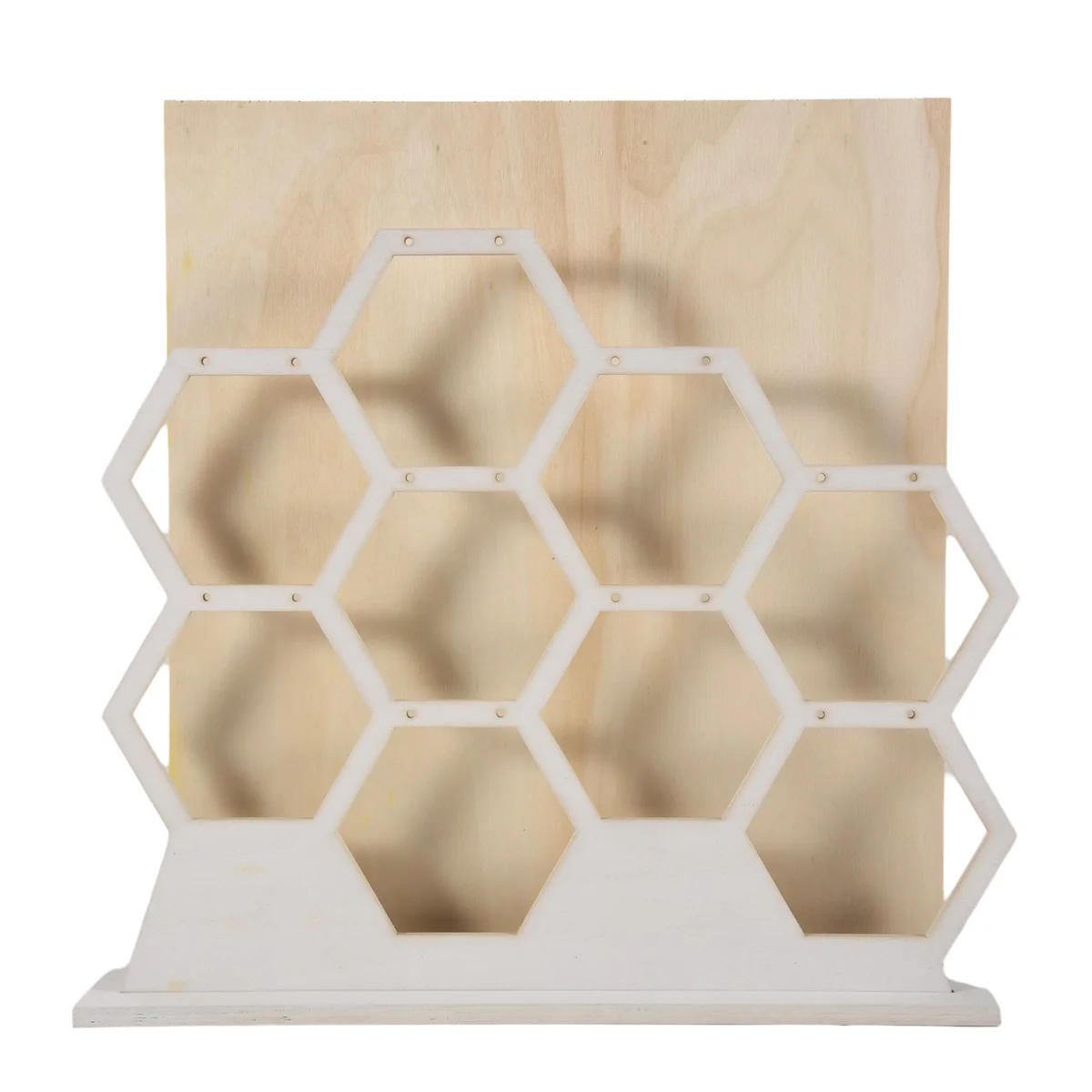 ABQR Legno naturale Bianco A nido d'ape Gioielli Orecchini Collana Portaoggetti Portaoggetti Espositore per gioielli Portaoggetti per orecchini