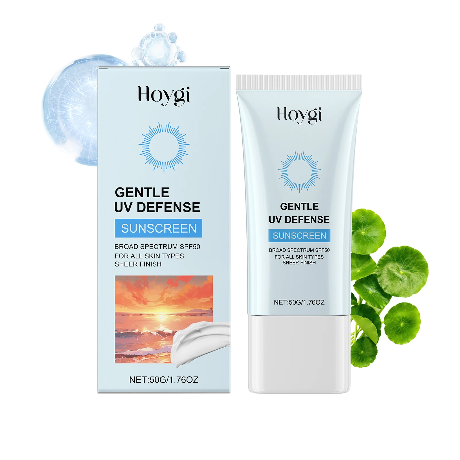 HOYGI Spf50 + واقي من الشمس مضاد للأشعة فوق البنفسجية حماية من حروق الشمس مقاوم للماء في الهواء الطلق التحكم في الزيت Getle تحديث سطع كريم الشمس 50 جرام #2