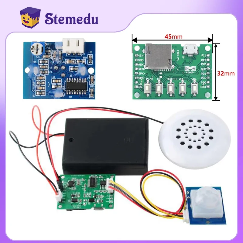 Kit de lecture vocale de musique MP3, technologie statique sonore avec capteur infrarouge PIR, prise en charge USB, téléchargement de carte TF, accueil de magasin de bricolage, nouveau