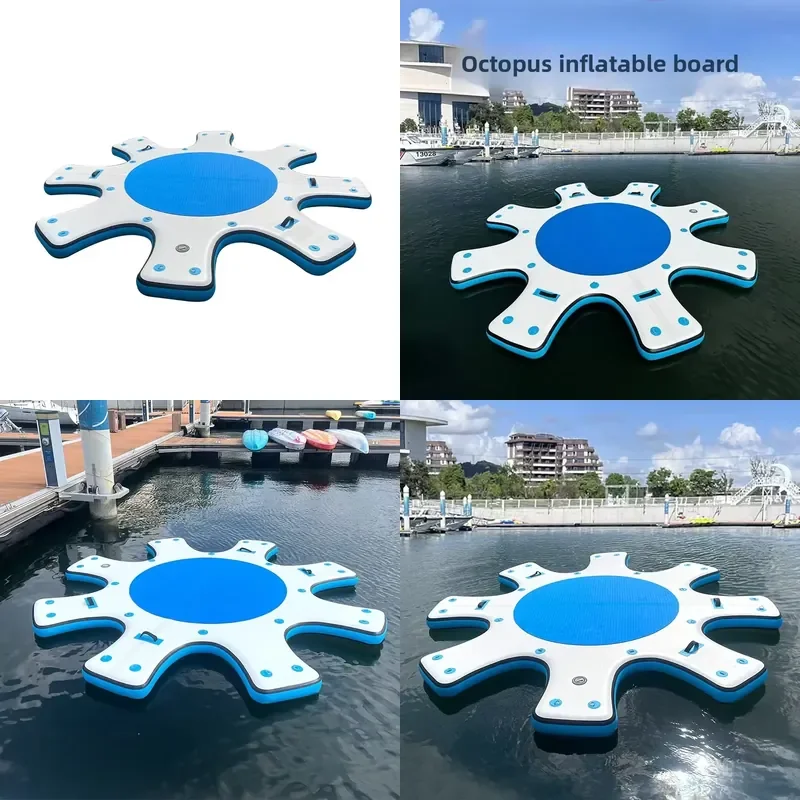 Yak Outdoors Inflatable PVC Water Surfboard Floating Platform Yoga Mat Multi-Person Stand-Up Paddle Board Fixed Platform