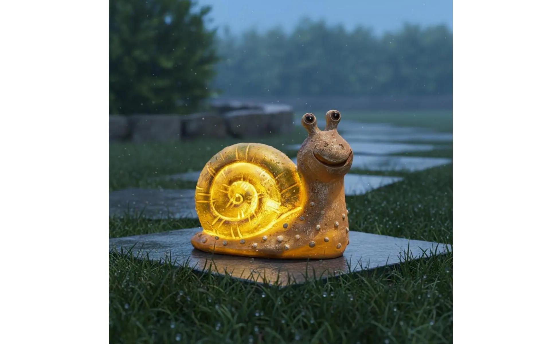 Resin Snail Garden Lamp Waterproof Solar Snail Light Outdoor Decor No Wiring Needed Weather-Resistant for Yard, Lawn
