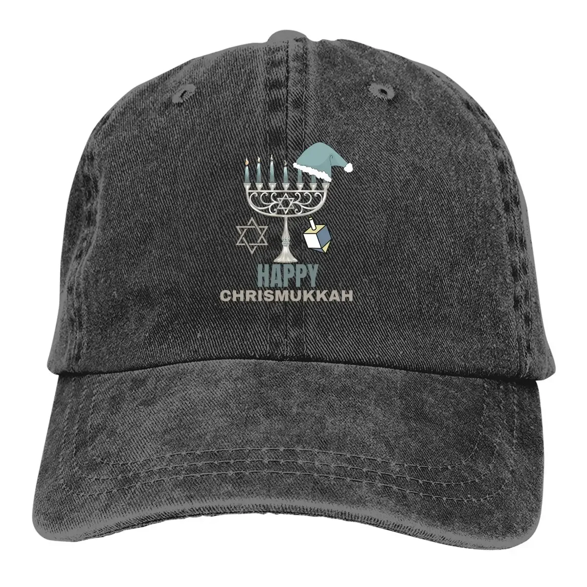 Gorra de béisbol lavada de estilo Hip Hop para hombre, gorro Snapback de papá, sombrero de papá, sombrero de Golf con patrón de Hanukkah feliz