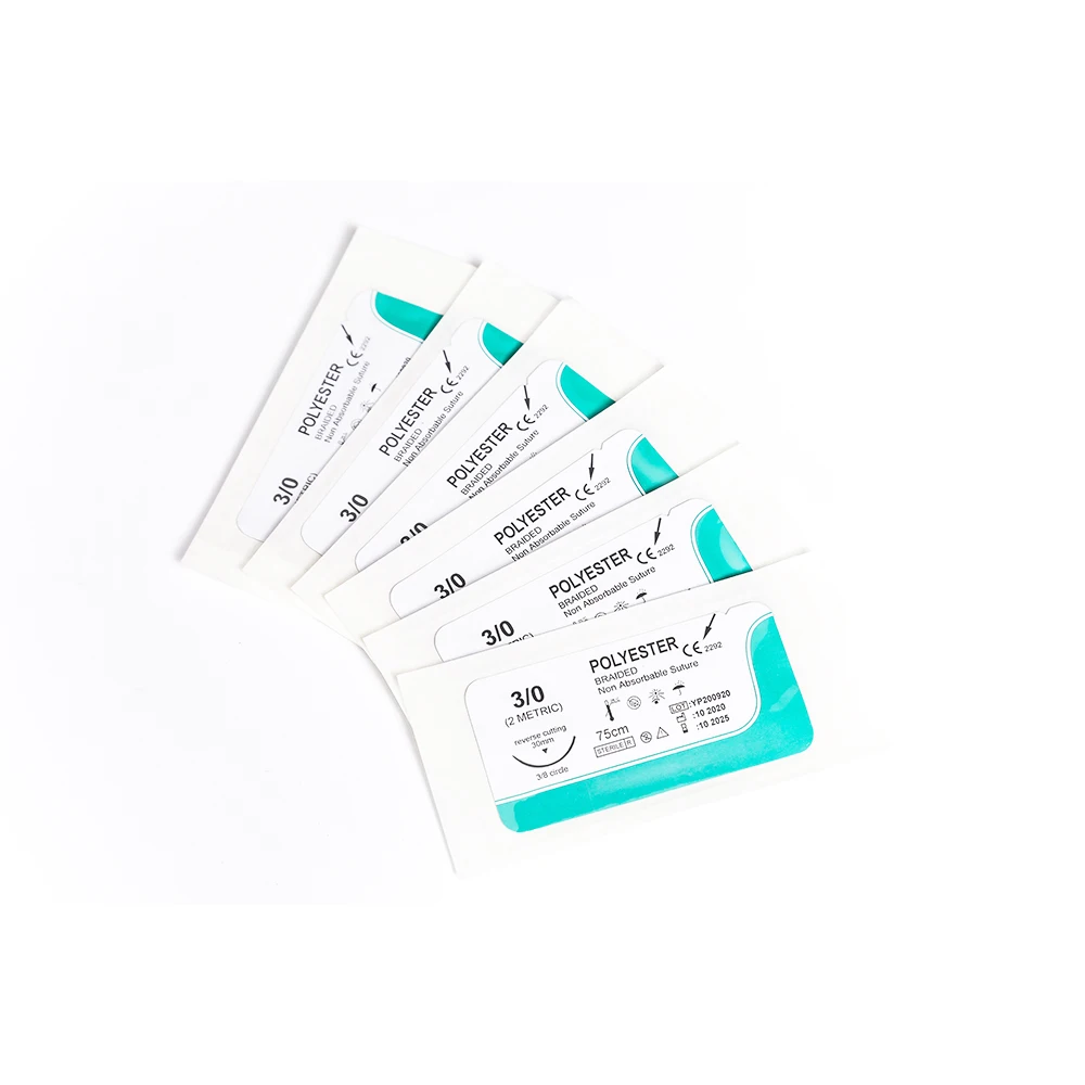 

12pcs 75cm Nylon Silk Polypropylene Polyester Non-absorbable Surgical Suture