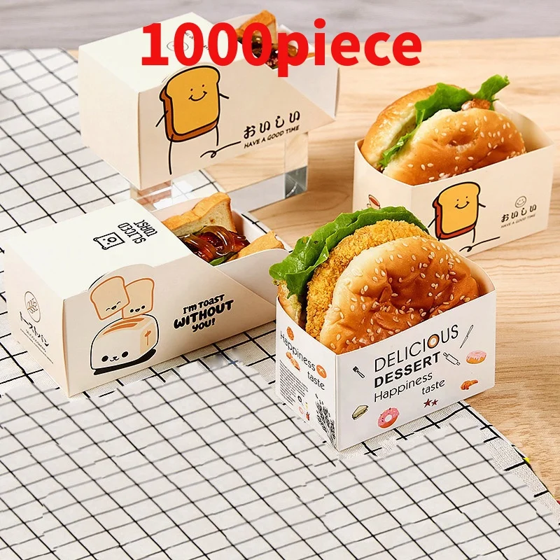 

10 00piece.Custom.Custom Disposable Food Grade Cardboard Hamburger Packaging Paper Burger Box Potato Chips Package Boxes