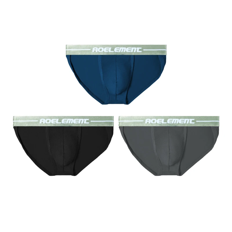 

3pcs Low rise sexy Modal underwear Men u raised tight height split T pants Sports briefs Thong summer thin shorts