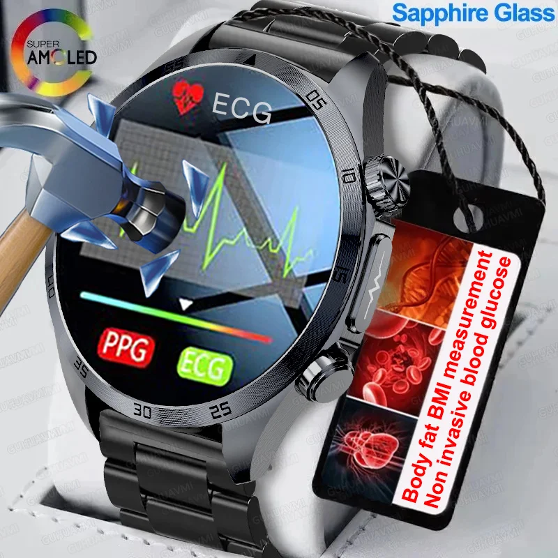 Nuevo reloj inteligente de grado médico para hombres, tratamiento láser, tres ECG altos + PPG, monitoreo de temperatura corporal, llamada BT, reloj inteligente de salud para mujer