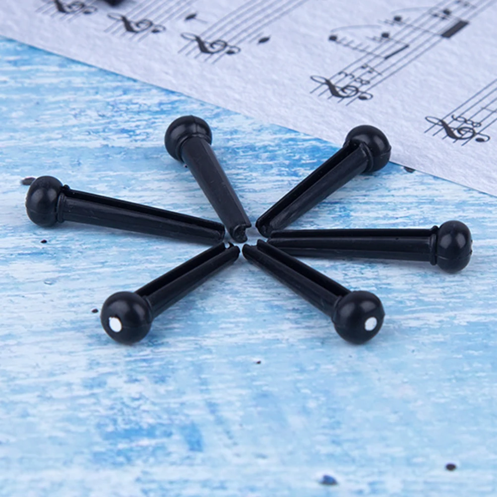 

100pcs Guitar Bridge Pins Durable Premium Acoustic Guitar Pegs Replacement String Pin Extractor Puller Tool For All Brands Black