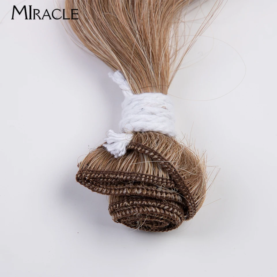 MIRACLE Synthetic Hair Bundles With Closure 36 Inches Body Wave Hair Extensions Ombre Blonde Hair Weaving Hairpiece Weaves