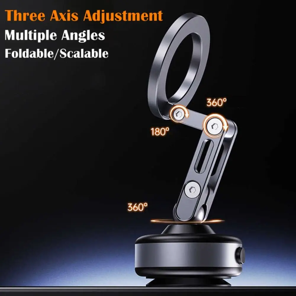 Vacuum Adsorption Magnetic Mobile Phone Holder Car Mount Folding Tablet Stand Suction Cup Universal Phone Bracket