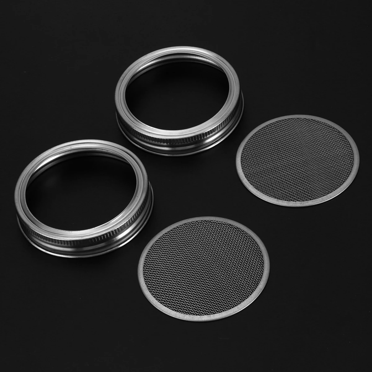 

Stainless Steel Sprouting Lids for Mason Jars Jar Lid Filter Removable Mesh Easy Most Sizes Ideal for Sprouts Growing