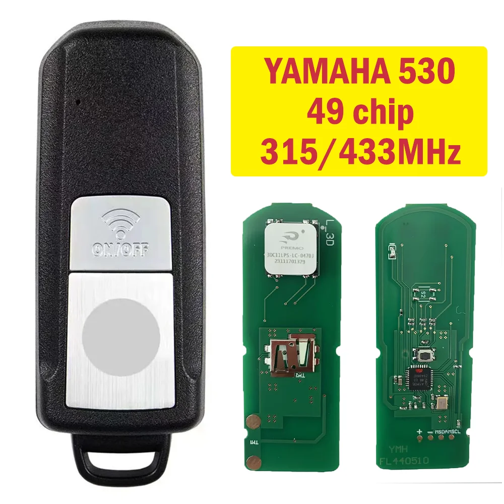10 pcs/set Motor Smart Remote Control Motorcycle Key Fob 49 Chip 315/433MHz Motor Smart Key Replace Motorbike Key For YAMAHA 530