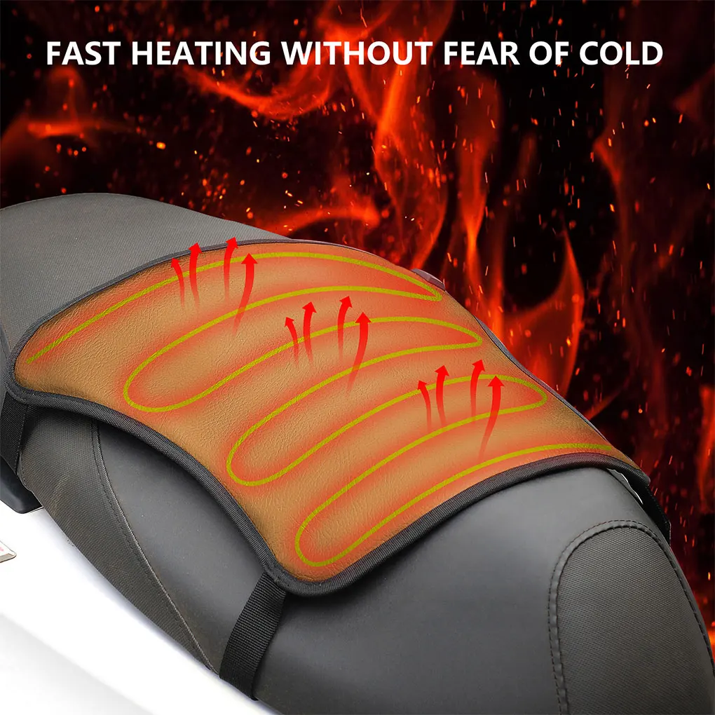 

PVC Electric Heated Seat Pad Temperature Adjustable Heated Seat Pad For Motorcycle Waterproof Wide