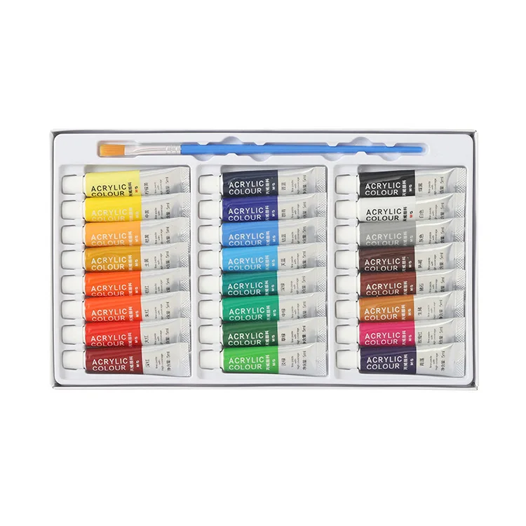 M & g-artist-アクリル油絵具,プロ用ホースセット,画材,5 ml, 12 ml, 24色