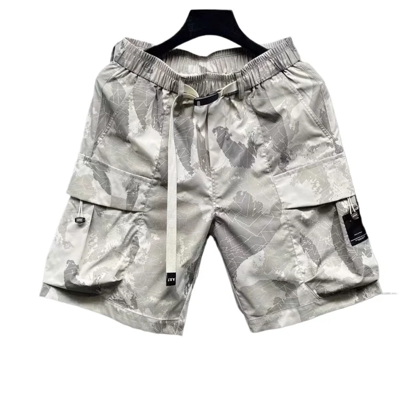 

Cargo Knee Shorts Men Outdoor Camo Breathable Wear Resistant Big Pocket Shorts Elastic Waist Sport Beach Printed Casual Shorts