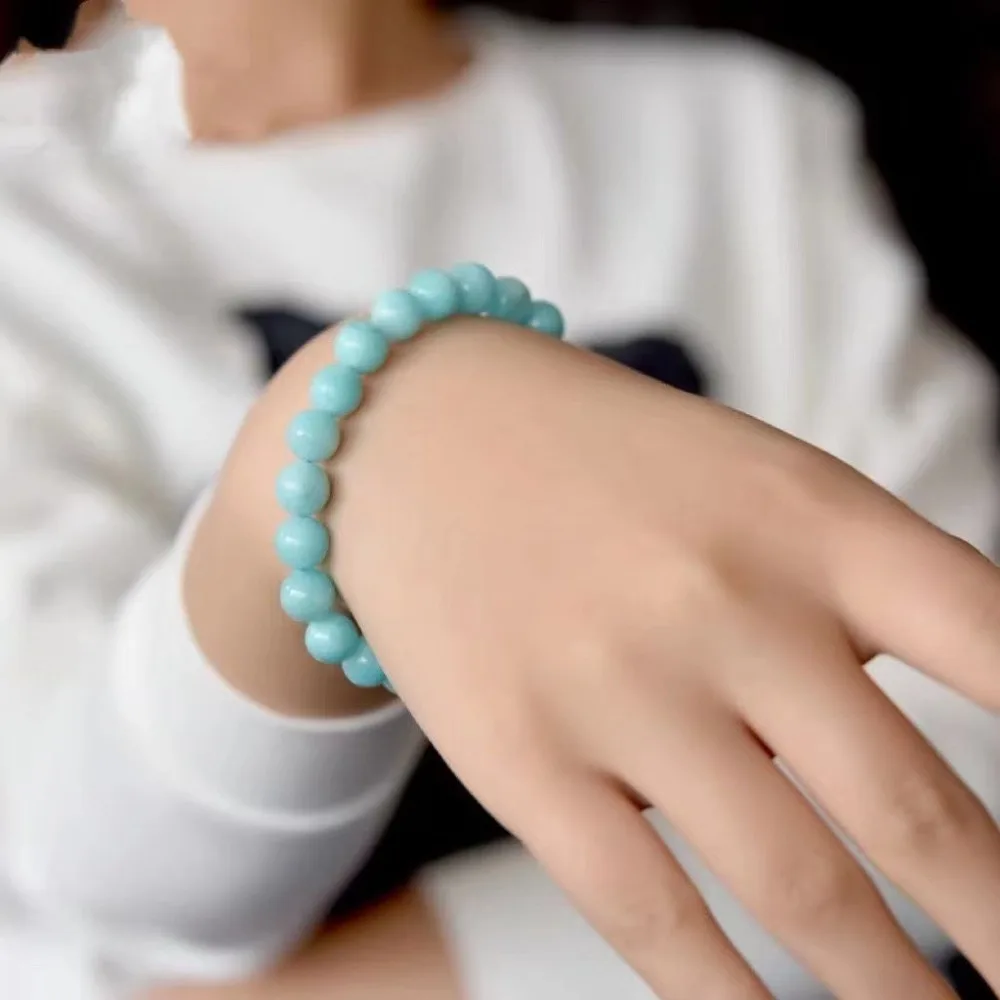 8/10/12/14mm Natural Amazonite Stone Beaded Bracelet Calming Healing Crystals Handmade Polished Beads Stretch Bracelets Jewelry