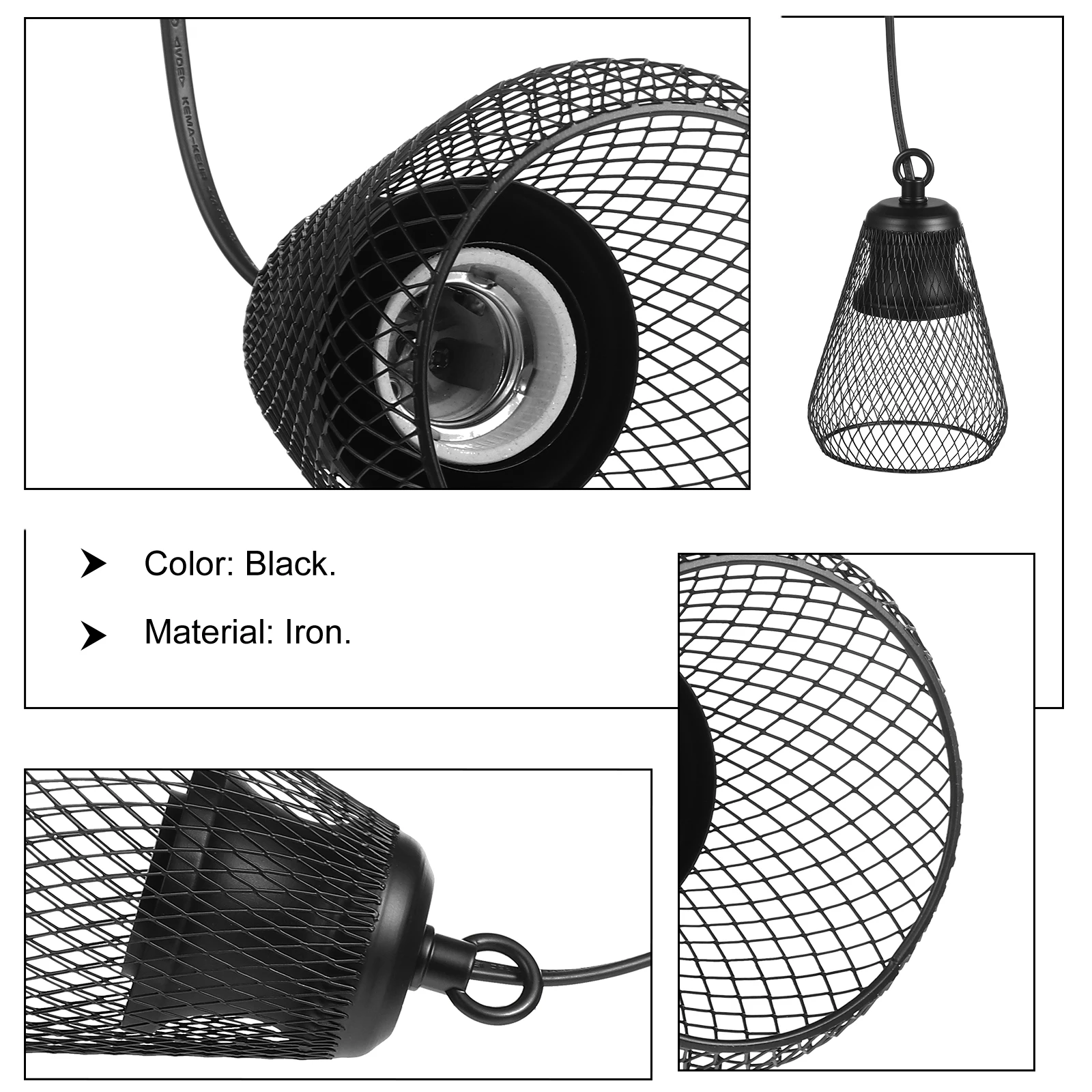 

Reptile Lamp Cover E27 Base Anti-Scald Heater Guard For Aquarium Strong Iron Material Long Service Life Reptile Heating Light