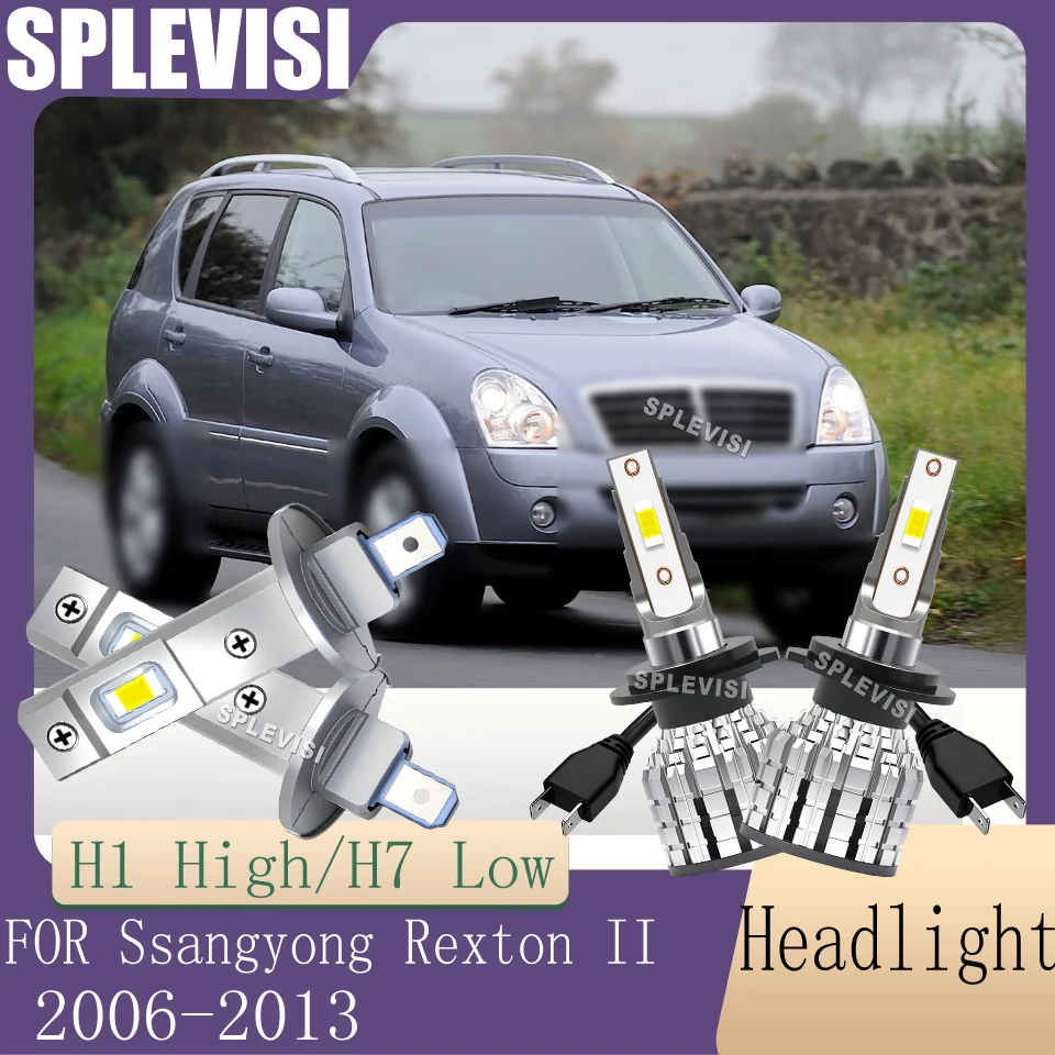 

12v SPLEVISI Wide Beam Angle Car LED Headlights Illumination For Ssangyong Rexton II 2006 2007 2008 2009 2010 2011 2012 2013