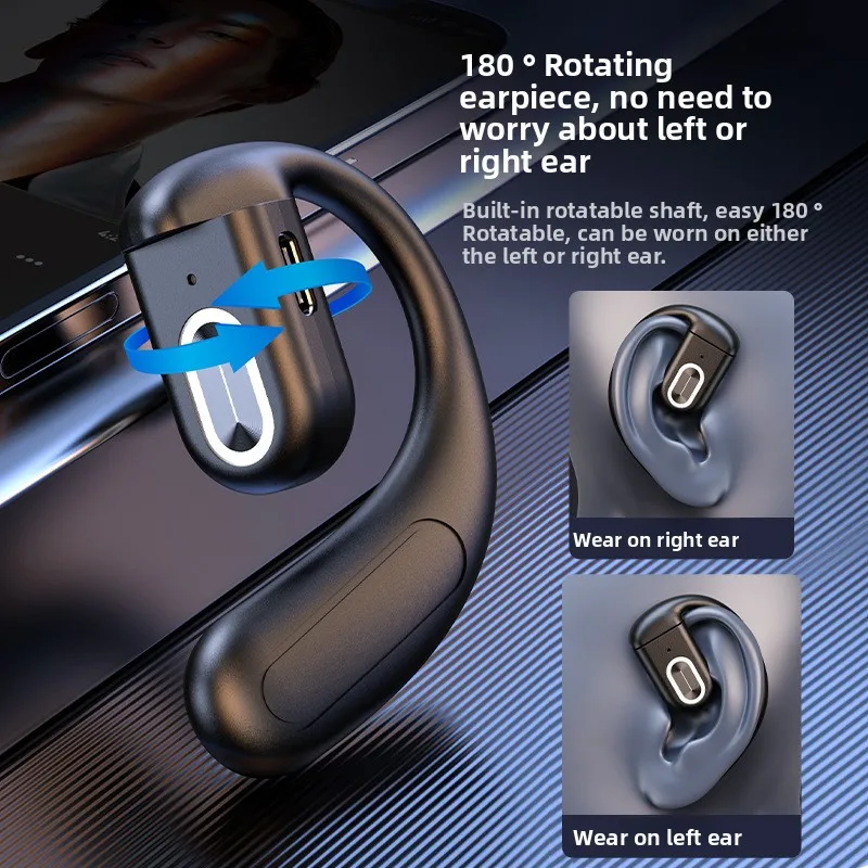 Mono Single Ear Earphone for Left and Right Z70 Wireless Sport Clip Earbud Bluetooth 5.4 for Phone Call Car Driver Hands Free