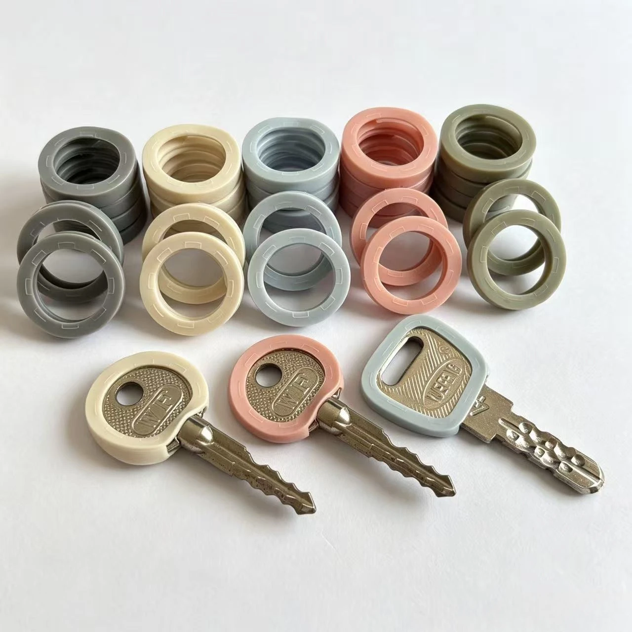15pcs Color-Coded Silicone Key Caps with Key Tags - Color-Coded Key Head Protective Covers Suitable for Home, Office, Door Keys