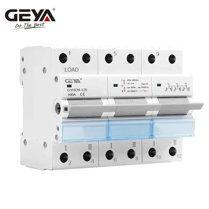 GEYA GYHO9 Manual Transfer Switch with Indicator 63A 125A MTS Dual Power Manual Conversion Isolating Switch image 4