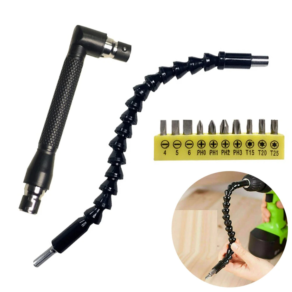 

Гибкий удлинительный шарнирный адаптер L-образной формы для бит 1/4 дюйма, 90-градусный, с двойной головкой, с насадками-битами